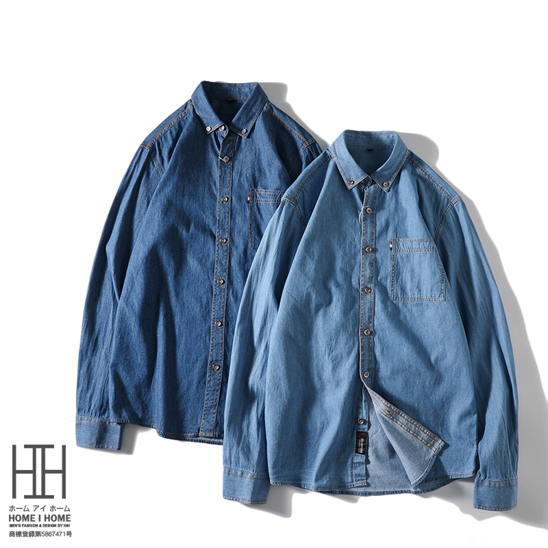 デニムシャツ メンズ 長袖シャツ ボタンダウンシャツ ポケット付き ワークシャツ 快適 ウォッシュ加工済み 柔らかい カジュアル 羽織り 