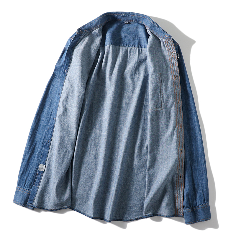 デニムシャツ メンズ 長袖シャツ ボタンダウンシャツ ポケット付き ワークシャツ 快適 ウォッシュ加工済み 柔らかい カジュアル 羽織り 