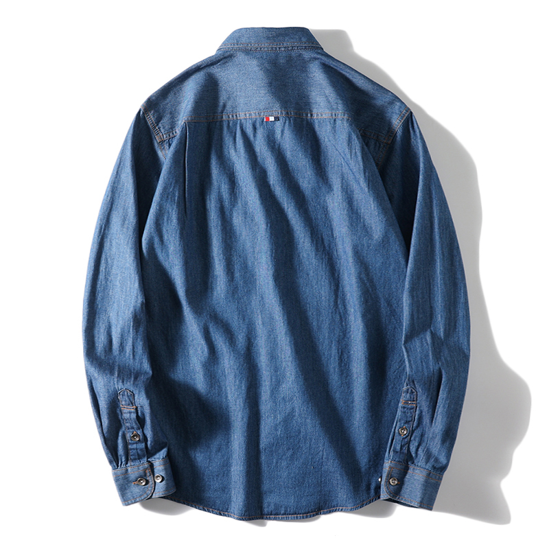 デニムシャツ メンズ 長袖シャツ ボタンダウンシャツ ポケット付き ワークシャツ 快適 ウォッシュ加工済み 柔らかい カジュアル 羽織り 