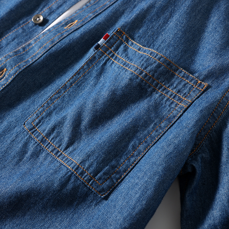 デニムシャツ メンズ 長袖シャツ ボタンダウンシャツ ポケット付き ワークシャツ 快適 ウォッシュ加工済み 柔らかい カジュアル 羽織り 