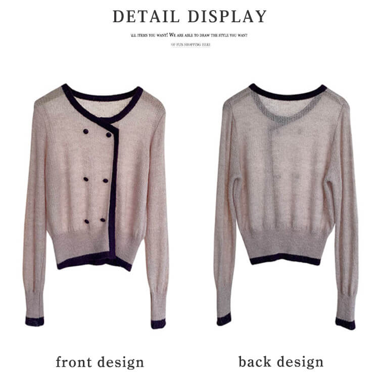 トップス レディース 韓国 ニット シースルー ローゲージ 長袖 冬 バイゴム レトロ シアーニット 秋 アンシンメトおしゃれ 