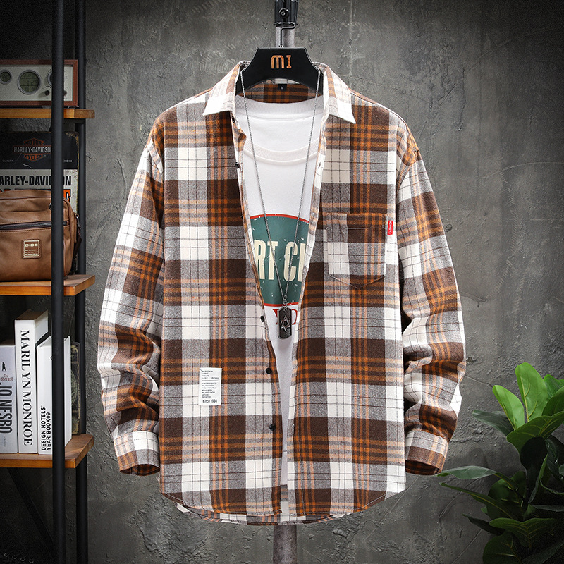 チェックシャツ メンズ おしゃれ 春服 秋物 長袖 カジュアルシャツ ネルシャツ 薄手 胸ポケット ビジネス 