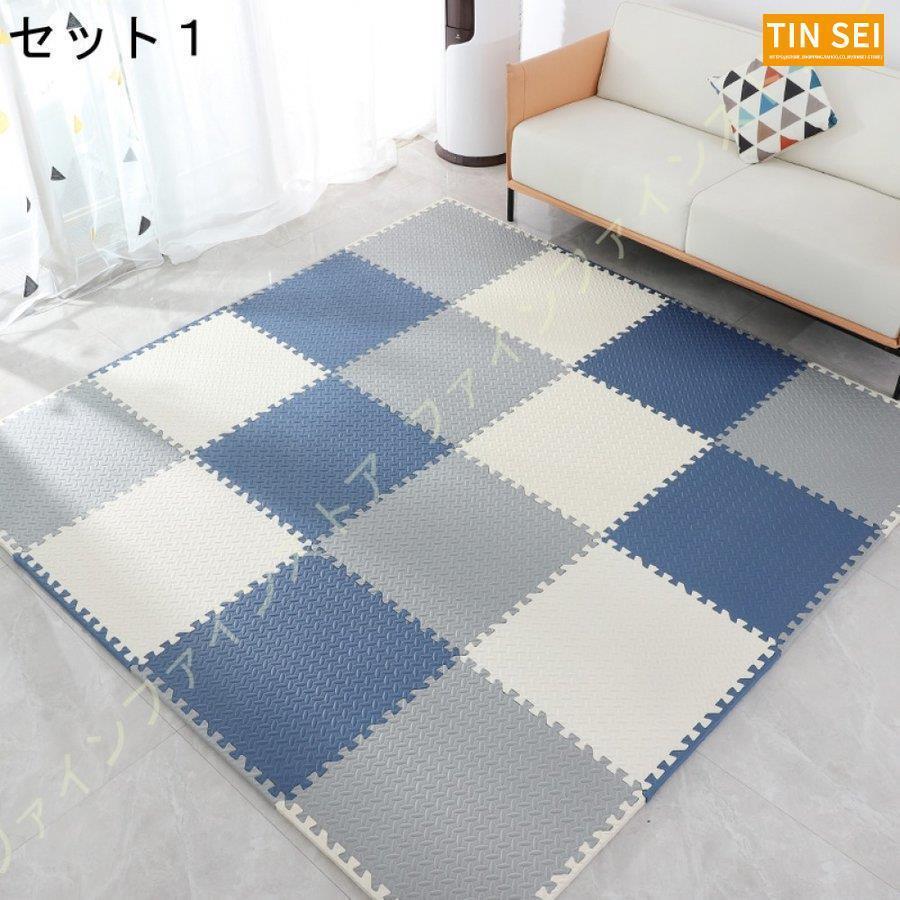 クッションマット ジョイントマット 北欧 赤ちゃん キッズマット 厚め おしゃれ 撥水加工 ずれない 柔らかい 床暖房対応 フロアーマット パズルマット 子供用 