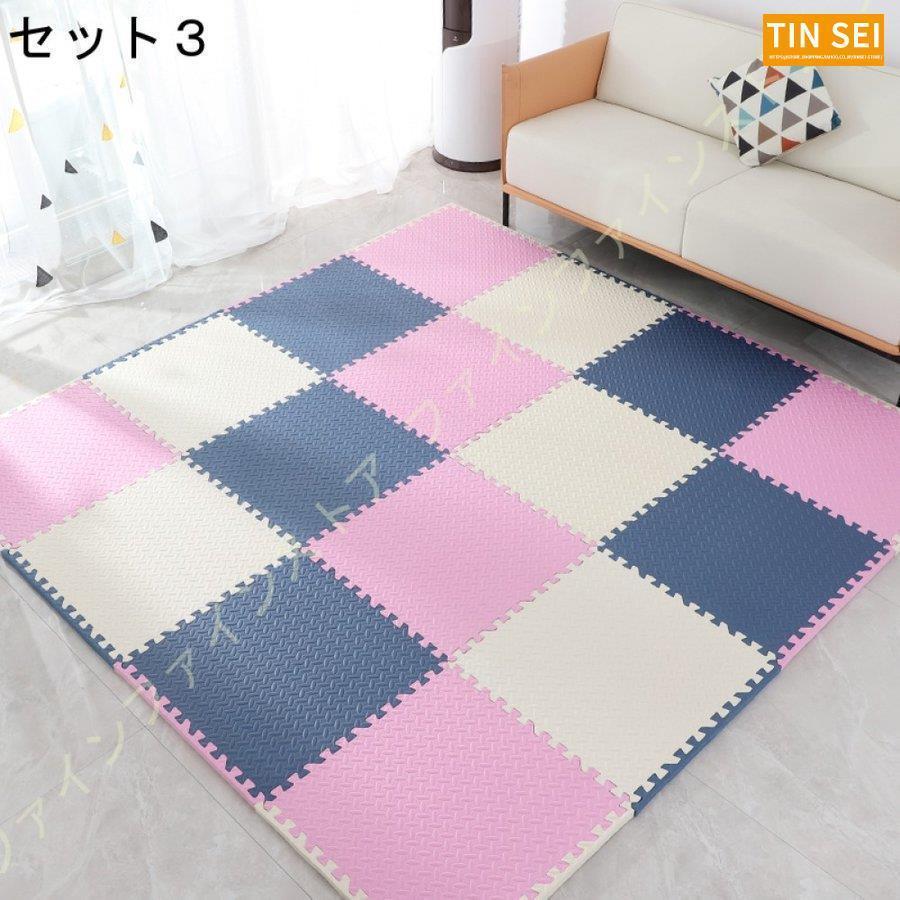 クッションマット ジョイントマット 北欧 赤ちゃん キッズマット 厚め おしゃれ 撥水加工 ずれない 柔らかい 床暖房対応 フロアーマット パズルマット 子供用 