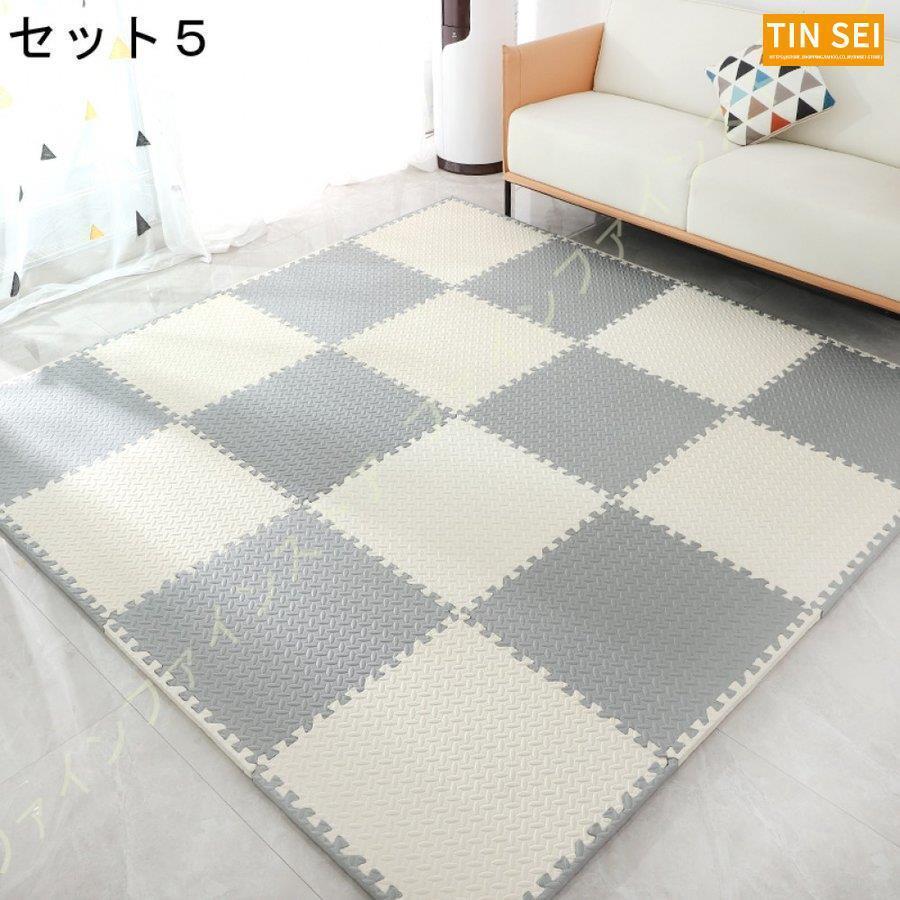 クッションマット ジョイントマット 北欧 赤ちゃん キッズマット 厚め おしゃれ 撥水加工 ずれない 柔らかい 床暖房対応 フロアーマット パズルマット 子供用 