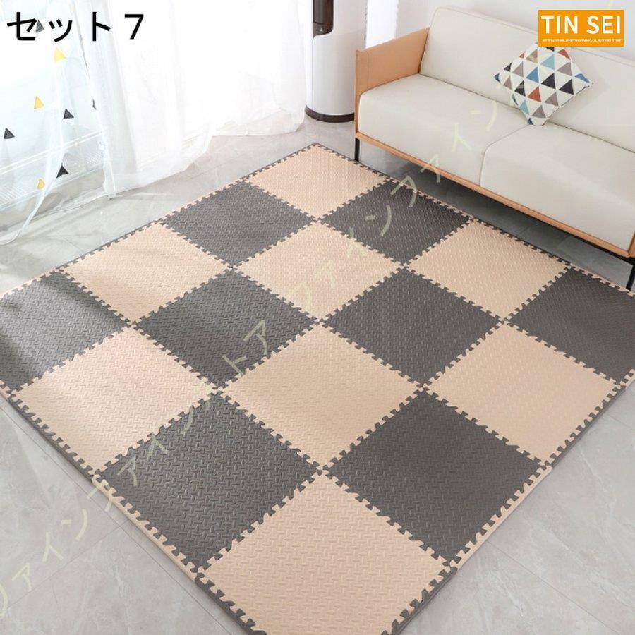 クッションマット ジョイントマット 北欧 赤ちゃん キッズマット 厚め おしゃれ 撥水加工 ずれない 柔らかい 床暖房対応 フロアーマット パズルマット 子供用 