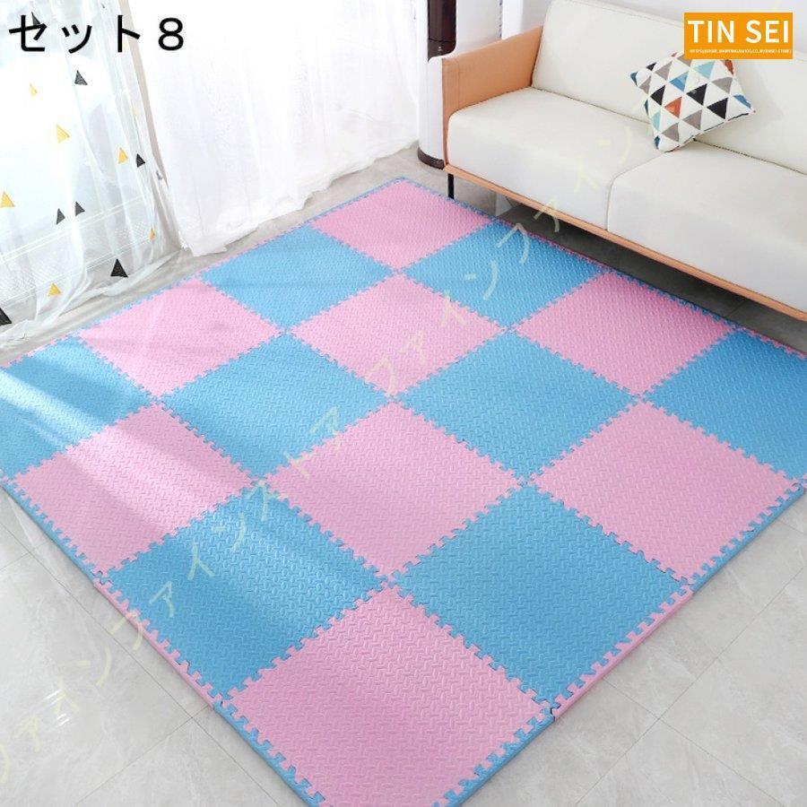 クッションマット ジョイントマット 北欧 赤ちゃん キッズマット 厚め おしゃれ 撥水加工 ずれない 柔らかい 床暖房対応 フロアーマット パズルマット 子供用 