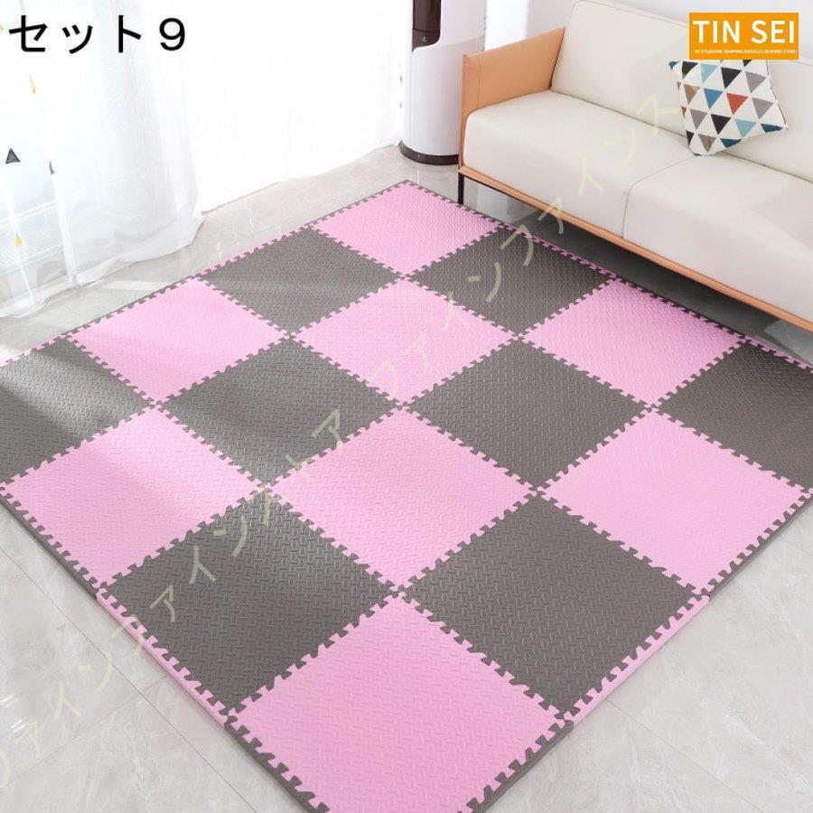 クッションマット ジョイントマット 北欧 赤ちゃん キッズマット 厚め おしゃれ 撥水加工 ずれない 柔らかい 床暖房対応 フロアーマット パズルマット 子供用 