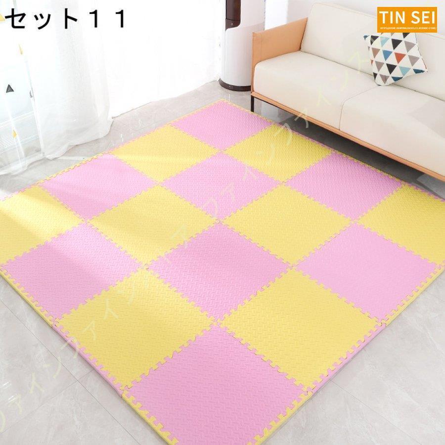 クッションマット ジョイントマット 北欧 赤ちゃん キッズマット 厚め おしゃれ 撥水加工 ずれない 柔らかい 床暖房対応 フロアーマット パズルマット 子供用 