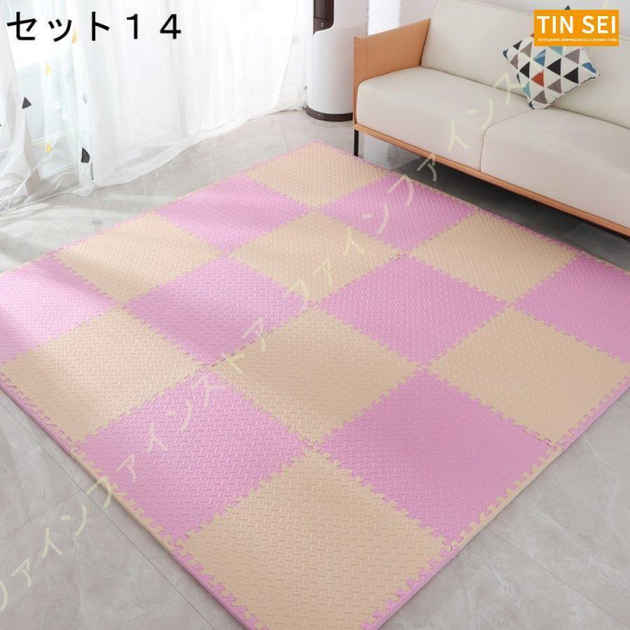 クッションマット ジョイントマット 北欧 赤ちゃん キッズマット 厚め おしゃれ 撥水加工 ずれない 柔らかい 床暖房対応 フロアーマット パズルマット 子供用 