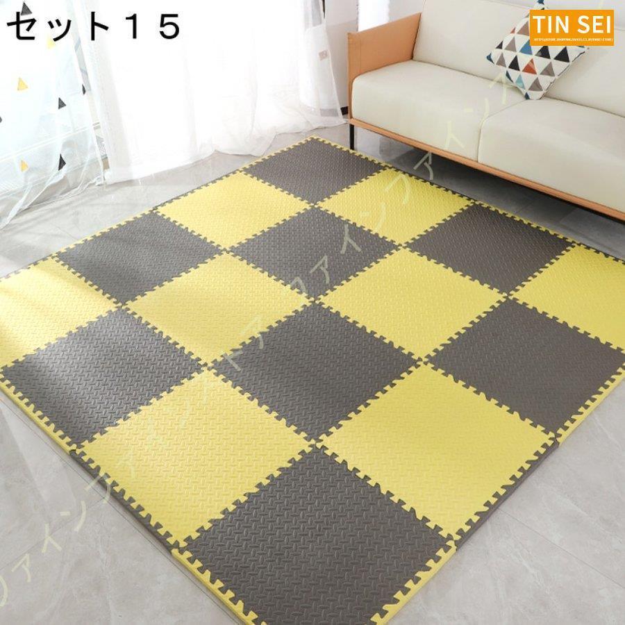 クッションマット ジョイントマット 北欧 赤ちゃん キッズマット 厚め おしゃれ 撥水加工 ずれない 柔らかい 床暖房対応 フロアーマット パズルマット 子供用 