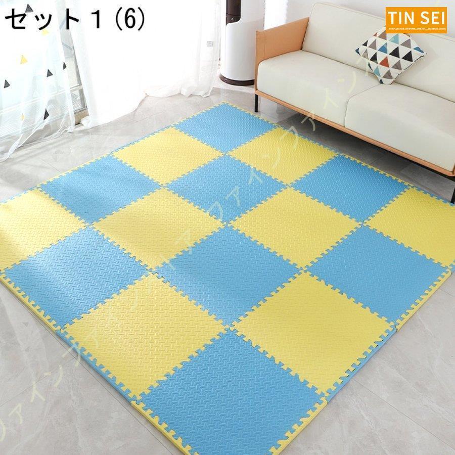 クッションマット ジョイントマット 北欧 赤ちゃん キッズマット 厚め おしゃれ 撥水加工 ずれない 柔らかい 床暖房対応 フロアーマット パズルマット 子供用 
