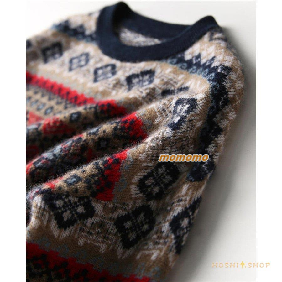 ニットセーター レディース 秋冬 40代 長袖 トップス 着痩せ 暖かい 花柄 おしゃれ 丸襟 大きいサイズ ニットソー ニットウェア セーター カットソー 