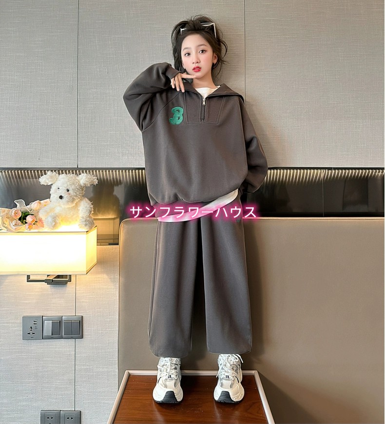 キッズ 女の子 夏 ブラウス Tシャツ 長袖 半ズボン トップス ジュニア ロングパンツ セットアップ 学生 子供服 