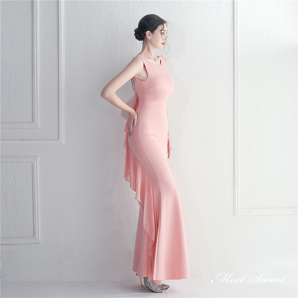 カラードレス マーメイドドレス パーティードレス ノースリーブ シフォン イブニングドレス スレンダードレス ウェディングドレス 発表会 二次会 結婚式 