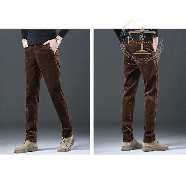 コーデュロイパンツ メンズ 裏起毛パンツ 紳士パンツ 黒パン ストレッチ 冬服 メンズチノパン スキニー 秋冬 冬ズボン 