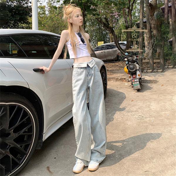 デニムパンツ レディース ジーンズ ジーパン バギーパンツ ガウチョパンツ 美シルエット ファッション ワイドパンツ ゆったり 春夏秋 