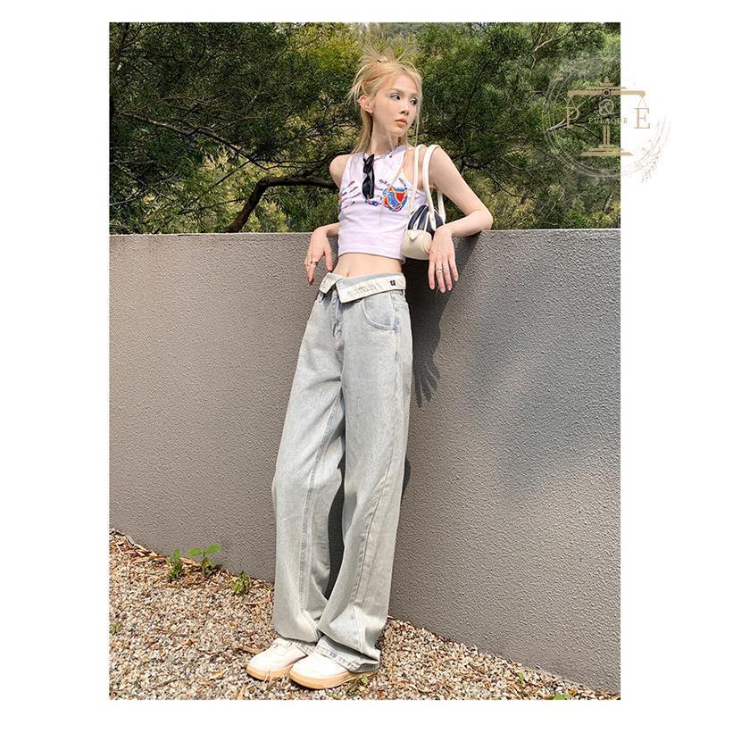 デニムパンツ レディース ジーンズ ジーパン バギーパンツ ガウチョパンツ 美シルエット ファッション ワイドパンツ ゆったり 春夏秋 
