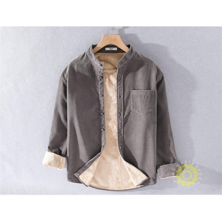 コーデュロイシャツ 厚手 メンズ 長袖シャツ カジュアルシャツ 無地 トップス 冬 ビジネス 冬服 あったか 裏ボア 通勤 裏起毛 