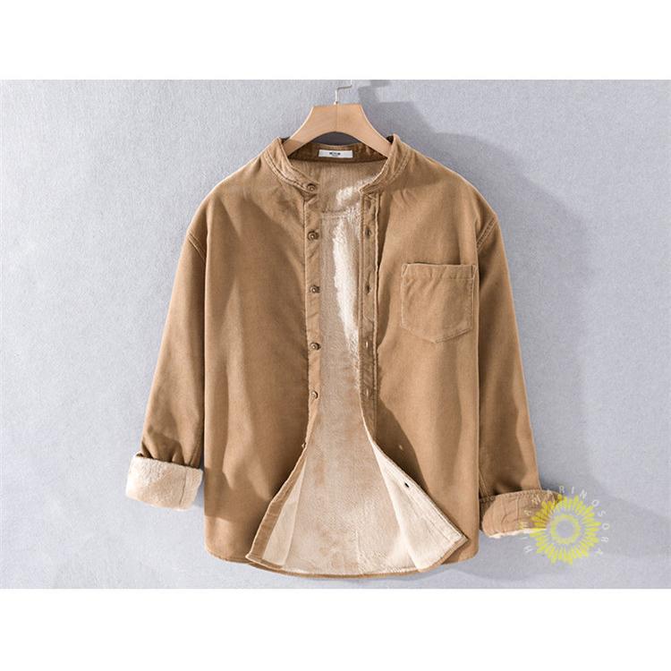 コーデュロイシャツ 厚手 メンズ 長袖シャツ カジュアルシャツ 無地 トップス 冬 ビジネス 冬服 あったか 裏ボア 通勤 裏起毛 