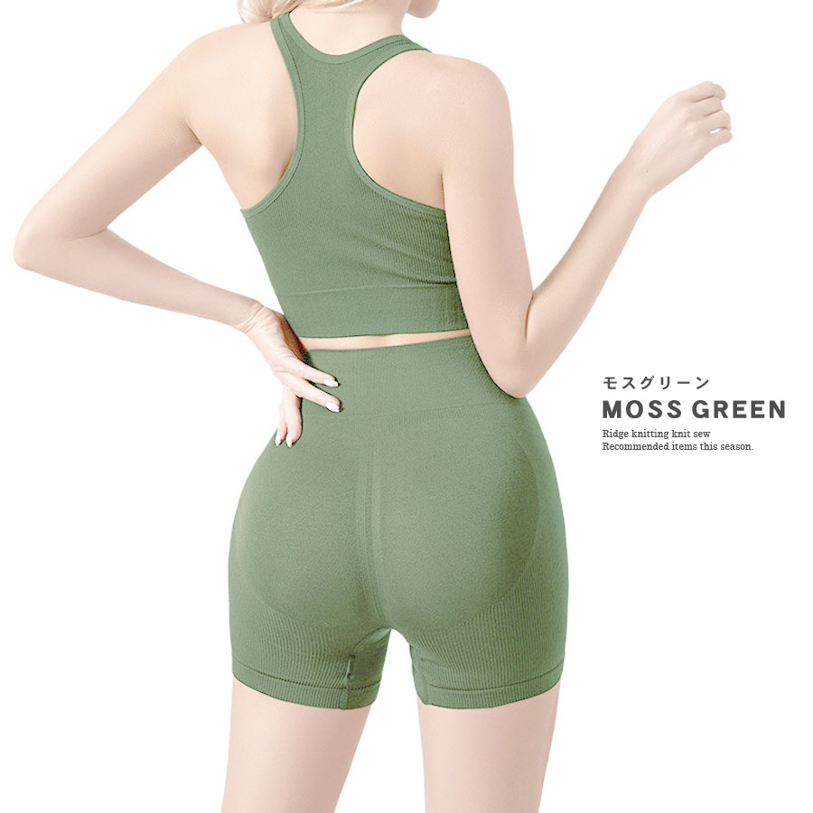 スポーツブラ レギンス 上下セット フィットネスウェア 2点セット バッククロス インナー スパッツ ブラ 