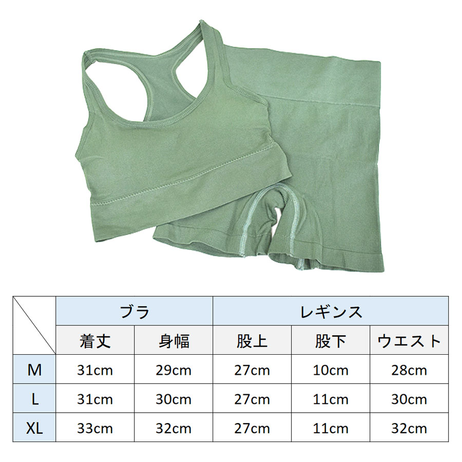 スポーツブラ レギンス 上下セット フィットネスウェア 2点セット バッククロス インナー スパッツ ブラ 