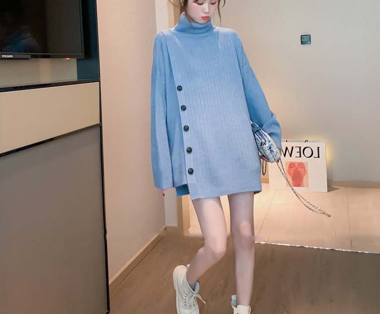 セーター ニット トップス レディース 秋冬 40代 6色 長袖セーター カジュアル ハイネック オシャレ ゆったり ロング丈セーター きれいめ 無地 大きいサイズ 