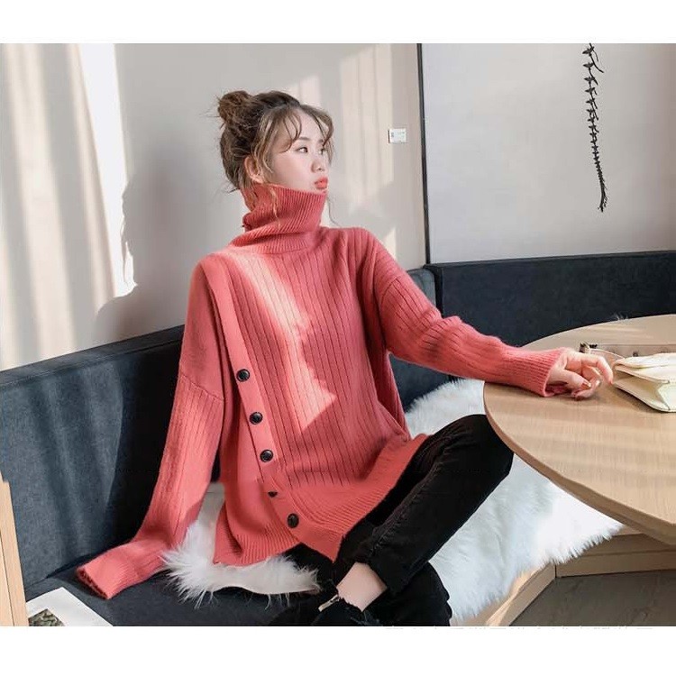 セーター ニット トップス レディース 秋冬 40代 6色 長袖セーター カジュアル ハイネック オシャレ ゆったり ロング丈セーター きれいめ 無地 大きいサイズ 