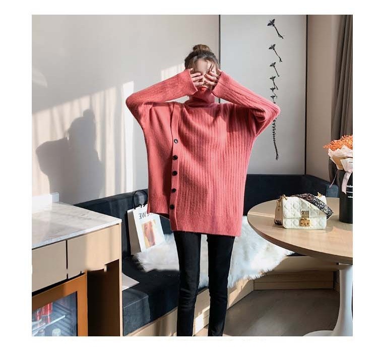 セーター ニット トップス レディース 秋冬 40代 6色 長袖セーター カジュアル ハイネック オシャレ ゆったり ロング丈セーター きれいめ 無地 大きいサイズ 