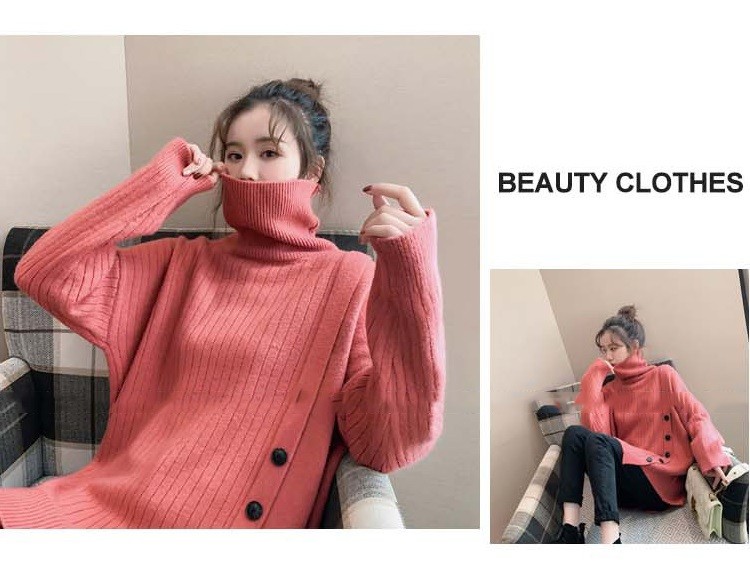 セーター ニット トップス レディース 秋冬 40代 6色 長袖セーター カジュアル ハイネック オシャレ ゆったり ロング丈セーター きれいめ 無地 大きいサイズ 