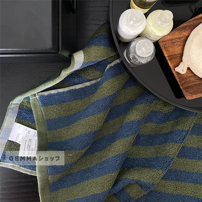 タオル ヴィンテージ チェック柄 チェッカー柄 格子縞 縦縞 コットン 棉 バスタオル 家庭用 大きいサイズ 吸水 