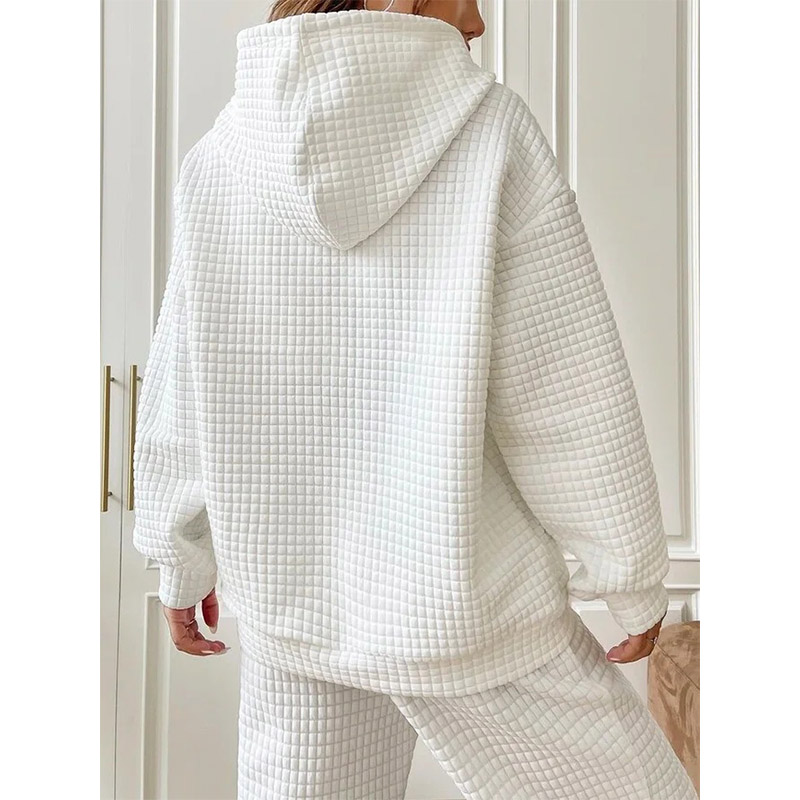 レディース ワッフル 長袖 大人 シンプル プルオーバー 体型カバー ビッグシルエット 大人かわいい トップス ゆったり スウェット カジュアル 