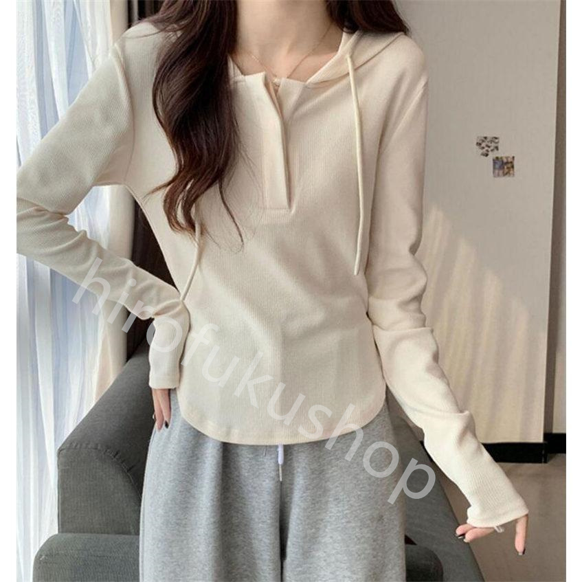 Tシャツ フード付き 長袖 カットソー レディース きれいめ 体型カバー ゆったり シンプル トップス 着痩せ おしゃれ カジュアル プルオーバー 