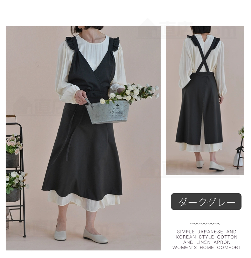 エプロン おしゃれ 簡単に着れる シンプル スカート風 前掛け レディースエプロン 家庭用 業務用 無地 作業用 花屋 ガーデニング園芸 DIY 飲食店 エプロン 