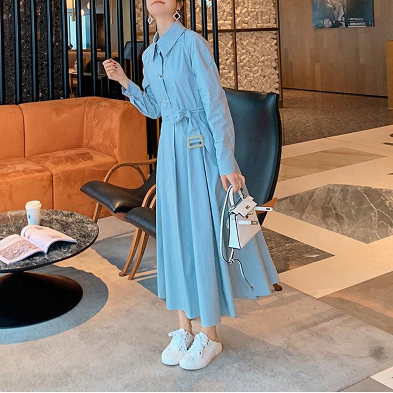 ロングワンピース 秋 異素材 フレアワンピ シャツワンピ ロング マキン丈 チェニック フレンチ スウェットワンピ 
