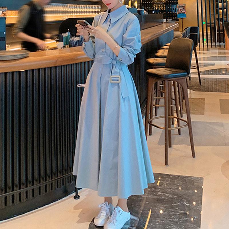 ロングワンピース 秋 異素材 フレアワンピ シャツワンピ ロング マキン丈 チェニック フレンチ スウェットワンピ 