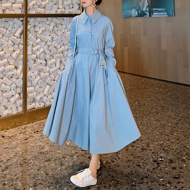 ロングワンピース 秋 異素材 フレアワンピ シャツワンピ ロング マキン丈 チェニック フレンチ スウェットワンピ 