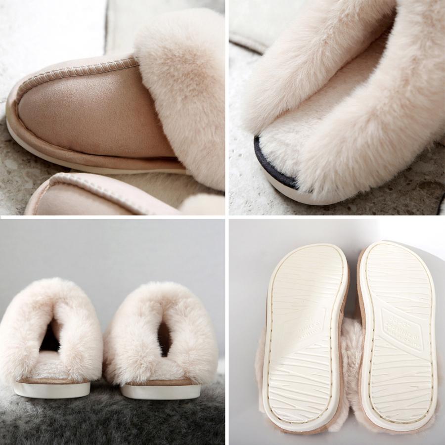 スリッパ ムートン冬 もこもこ サンダル  
