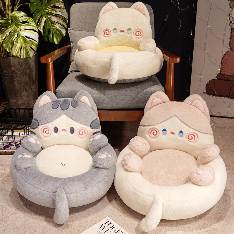 座布団 おしゃれ 座椅子 クッション 腰枕 ねこ型 ソファ 出産祝い オールシーズン インテリア 赤ちゃん ー アクッション 子供 フロ 椅子用 