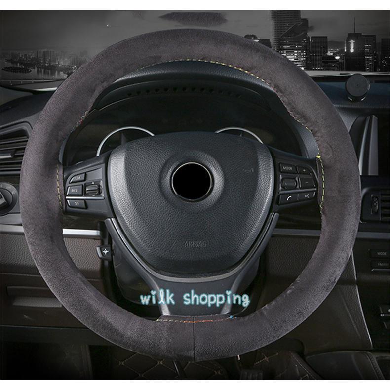ハンドルカバー ステアリングカバー 手縫い 編み込み アルカンターラ レザー 乗用車 握りやすい おしゃれ 自動車用 軽自動車 簡単装着 撥水 内装用品 