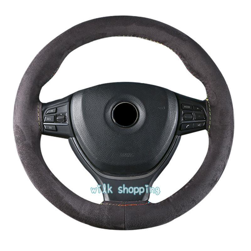 ハンドルカバー ステアリングカバー 手縫い 編み込み アルカンターラ レザー 乗用車 握りやすい おしゃれ 自動車用 軽自動車 簡単装着 撥水 内装用品 