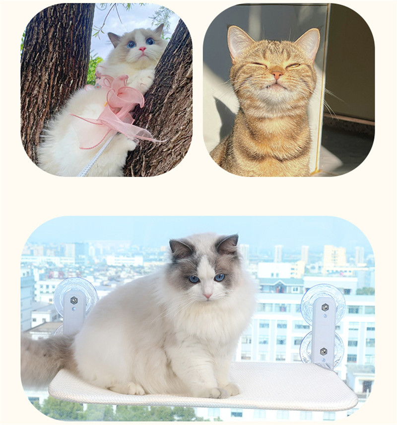 猫ハンモック 窓 折畳み式 猫窓ベッド 吸盤式 ペットベット 四季兼用 洗える 通気 ネコ キャット 日光浴 窓ハンモック お昼寝 取り付け簡単 