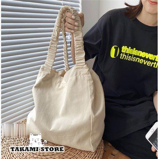 エコバッグ トートバッグ レディース 手提げバッグ ゴムショルダーベルト 折りたたみ キャン無地 軽量 大容量 ショッピングバッグ 買い物バッグ 