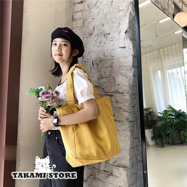 エコバッグ トートバッグ レディース 手提げバッグ ゴムショルダーベルト 折りたたみ キャン無地 軽量 大容量 ショッピングバッグ 買い物バッグ 