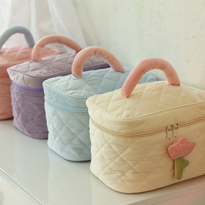 2023 新作 ミニ バッグ ポーチ ２点セット メイクポーチ ポーチ コスメ ポーチ コーデュロイ ボックス 箱型 キルティング おむつ 化粧ポーチ ミニバッグ キルト 