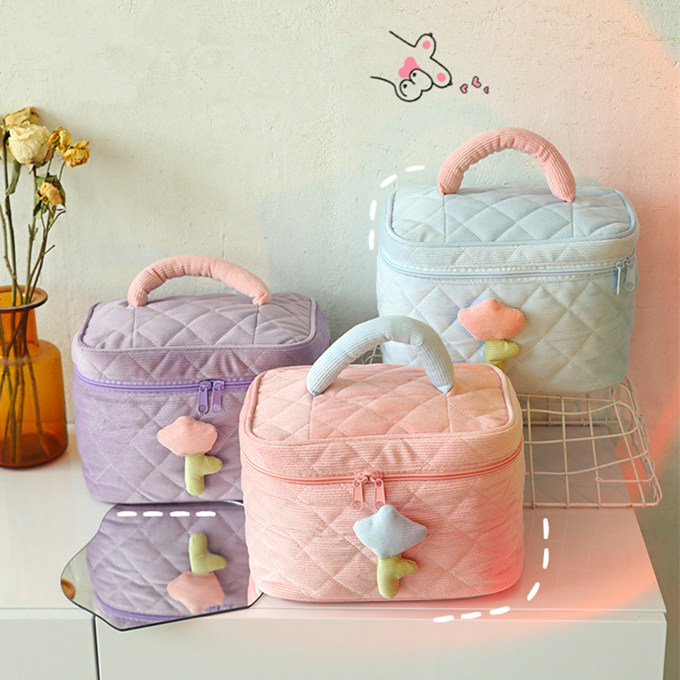 2023 新作 ミニ バッグ ポーチ ２点セット メイクポーチ ポーチ コスメ ポーチ コーデュロイ ボックス 箱型 キルティング おむつ 化粧ポーチ ミニバッグ キルト 