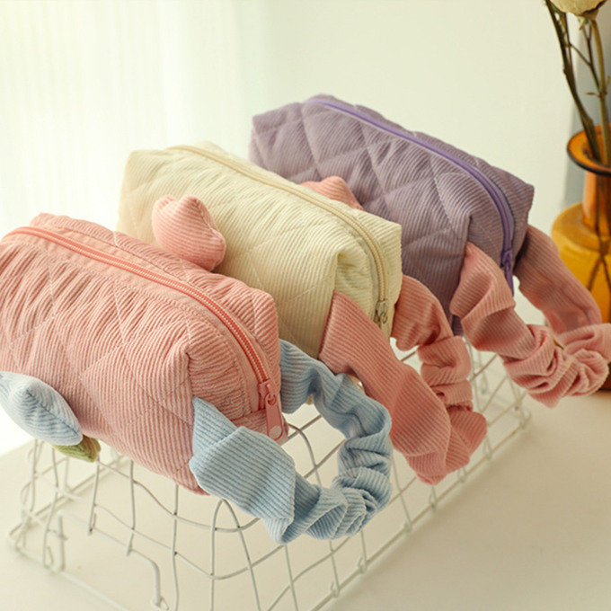 2023 新作 ミニ バッグ ポーチ ２点セット メイクポーチ ポーチ コスメ ポーチ コーデュロイ ボックス 箱型 キルティング おむつ 化粧ポーチ ミニバッグ キルト 