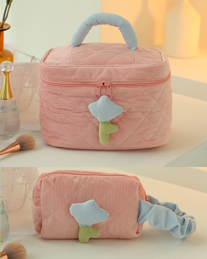 2023 新作 ミニ バッグ ポーチ ２点セット メイクポーチ ポーチ コスメ ポーチ コーデュロイ ボックス 箱型 キルティング おむつ 化粧ポーチ ミニバッグ キルト 