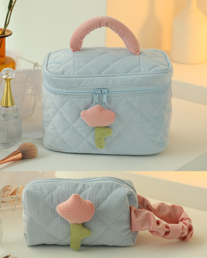 2023 新作 ミニ バッグ ポーチ ２点セット メイクポーチ ポーチ コスメ ポーチ コーデュロイ ボックス 箱型 キルティング おむつ 化粧ポーチ ミニバッグ キルト 
