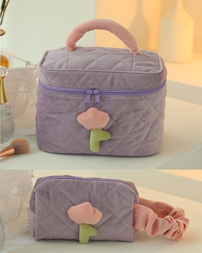 2023 新作 ミニ バッグ ポーチ ２点セット メイクポーチ ポーチ コスメ ポーチ コーデュロイ ボックス 箱型 キルティング おむつ 化粧ポーチ ミニバッグ キルト 
